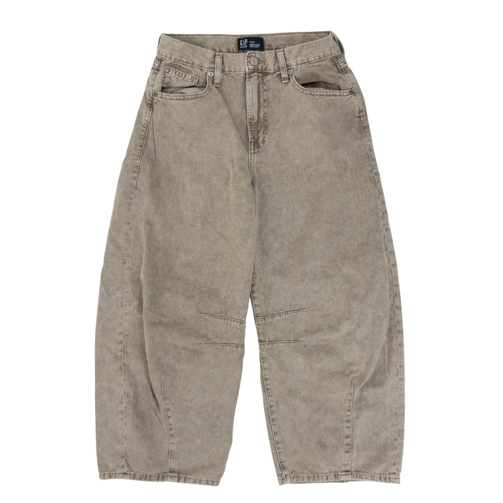 Gap Horseshoe Jeans Womens Size 4/27R Mushroom Brown High Rise Barrel Leg Denim